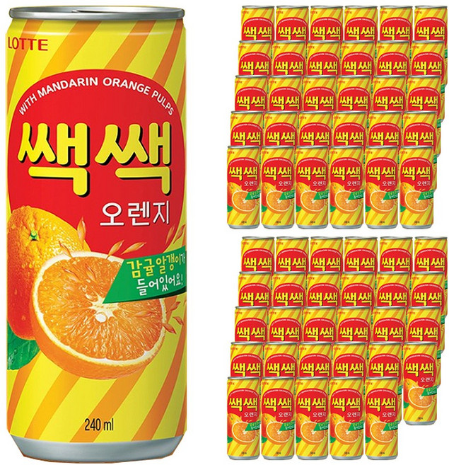 롯데 쌕쌕 오렌지 240ml x 60캔(30캔x2박스), 60개