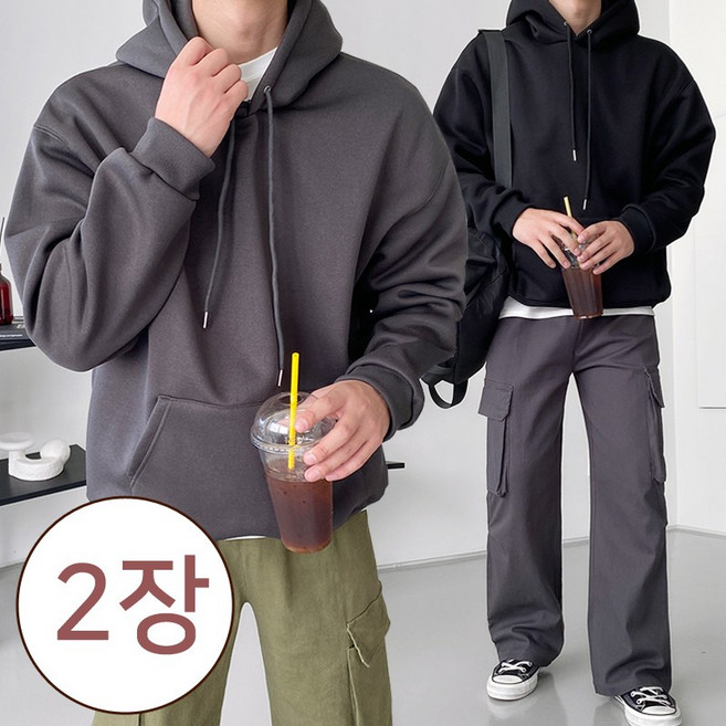 [1+1] 2장가격 프리미엄 베어 일반/양털 자극제로 오버핏 후드티