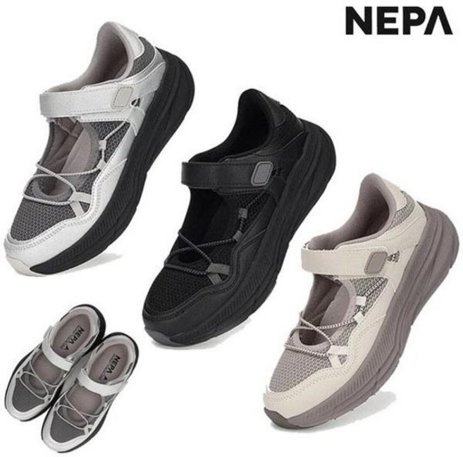 네파_NEPA_25년SS여성 일상에서 착용하기 좋은 아웃도어형 라이프 스타일 메리제인 발레코어 트렌드와 청량감의 메쉬 적용으로 스타일리시한 스니커 바르 샌들_7L27653