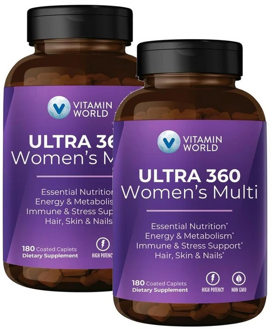 비타민월드 울트라 360 우먼 여성 종합 멀티비타민, 2개, 180정 - 쿠팡