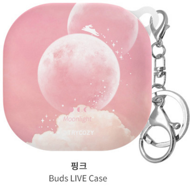 아깃자깃켓 달토끼 버즈라이브/버즈프로/버즈2 하드케이스, WC-핑크