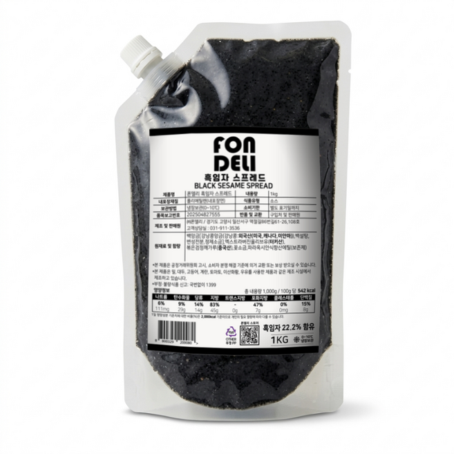 폰델리 흑임자 스프레드 1kg 업소용, 1개