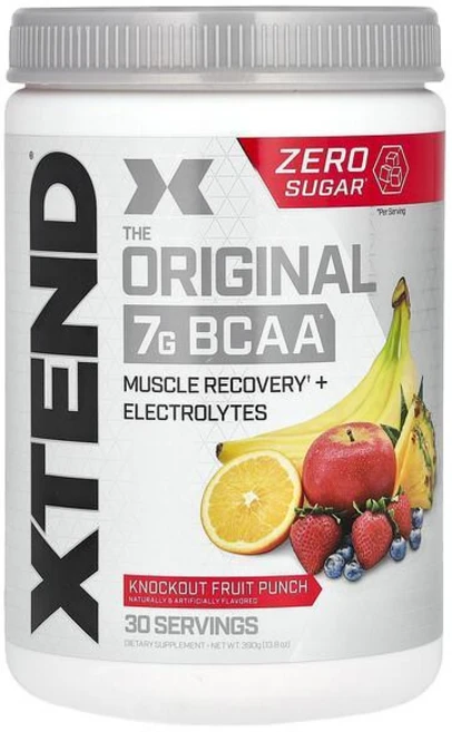 XTEND 7G BCAA Knockout Fruit Punch 엑스텐드 7G BCAA 넉아웃 후르츠 펀치, 5개, 390g - 쿠팡