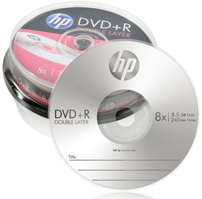 HP DVD+R 더블레이어 8배속 8X Double Layer 8.5GB 케익 10매, 359311, 1개