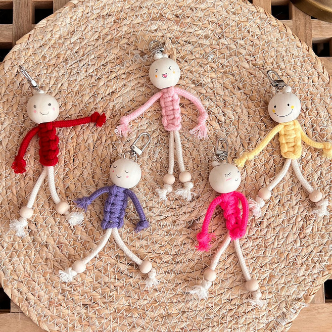 마크라메 인형 키링 DIY SET 만들기 키트, 5개, 1. 마크라메 인형A