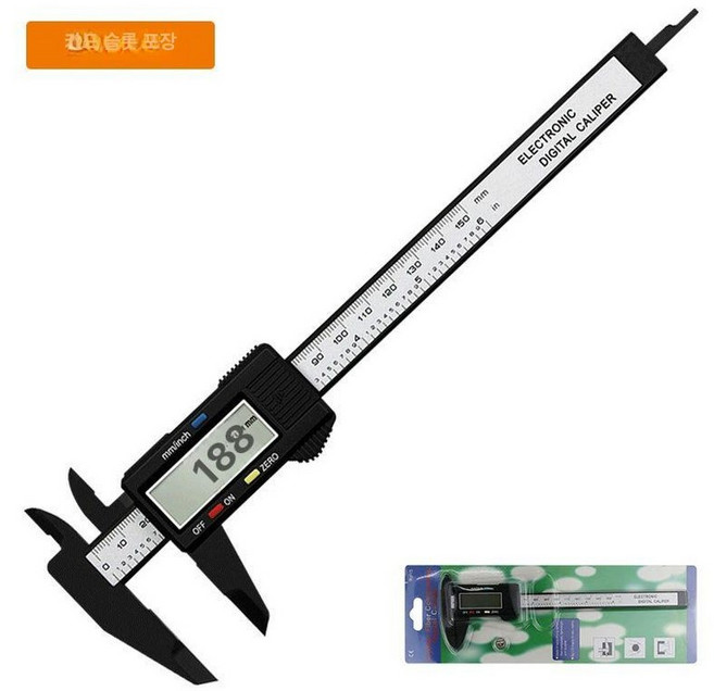 150mm 100mm 전자 마이크로미터 디지털, 0-150 블랙 카드 포장 - 배터리 포함, 1개