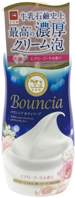 COW Bouncia 沐浴乳 濃密奶油泡 氣質玫瑰花香, 1個, 480ml