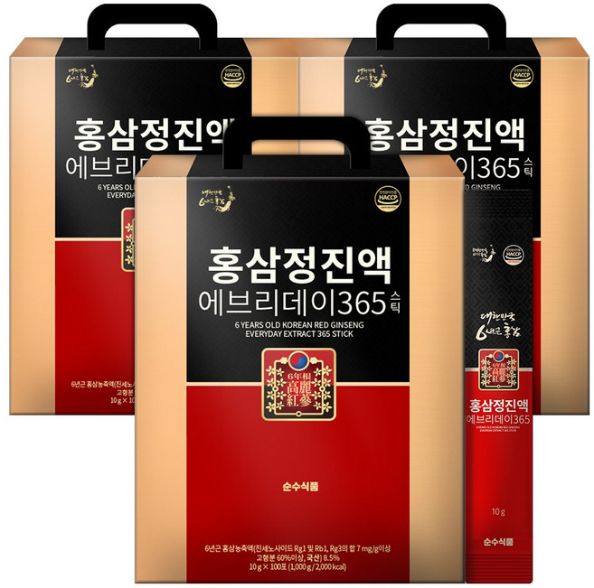 순수식품 홍삼정진액 에브리데이 365 스틱, 1kg, 3개