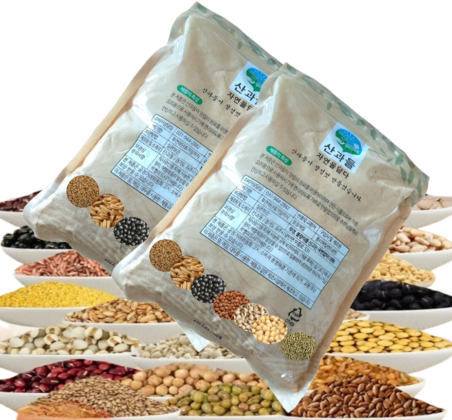 산과들 통곡물 보리 미숫가루 무설탕 식사대용, 2개, 1kg