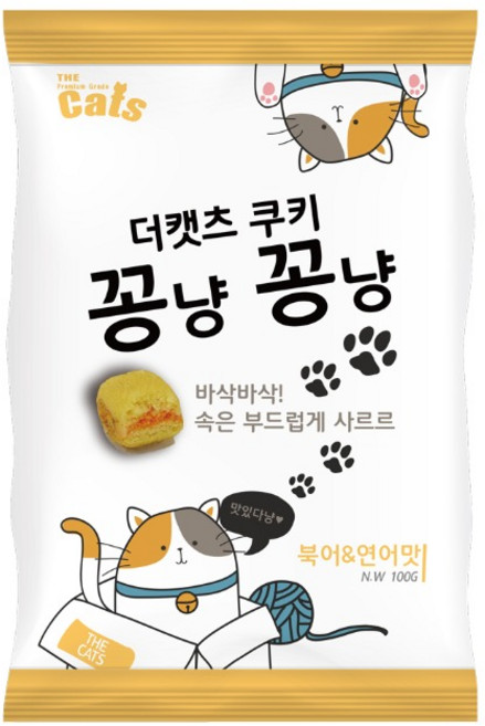 더캣츠 더캣츠 쿠키 꽁냥꽁냥 북어 & 연어 100g, 혼합맛(북어/연어맛), 3개
