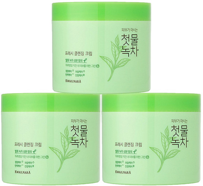 과일나라 첫물녹차 프레시 클렌징 크림, 300g, 3개