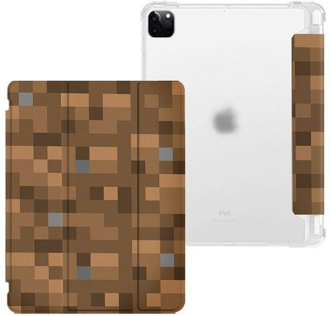 브라운 픽셀 아이패드케이스 태블릿커버, 3단펜슬롯o, 1개