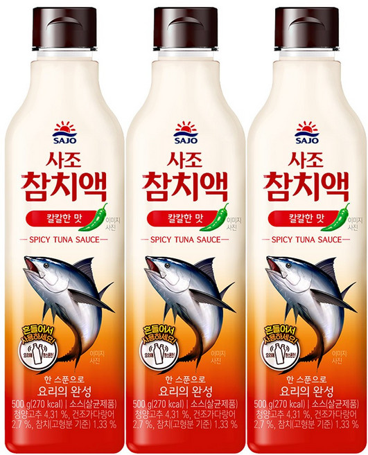 사조 참치액 칼칼한맛500g, 500g, 3개
