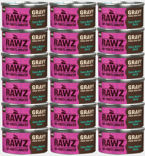로우즈 그레이비 고양이 주식캔 습식사료, 18개, 참치+고등어
