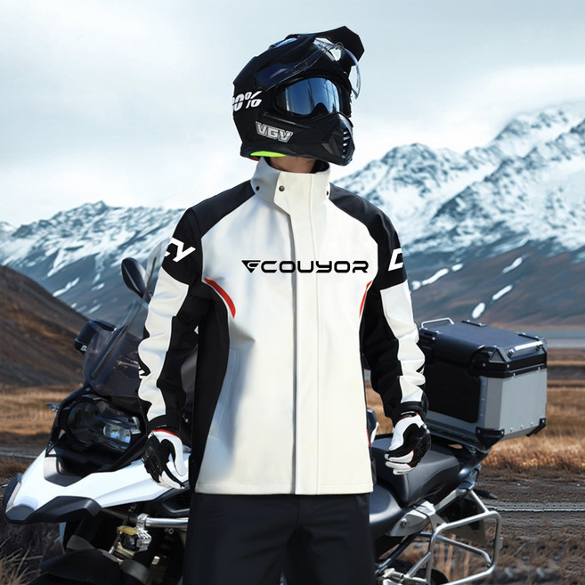 couyor 오토바이우비 바이크우비 자전거우의 상하의세트, 화이트블랙