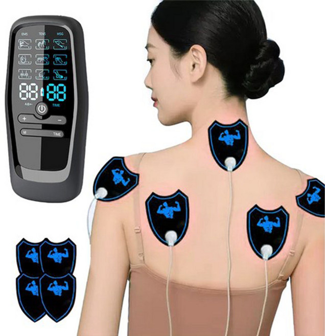 ANYOU 저주파 마사지기 EMS/TENS/MSG 9가지 모드 겔패드 4매 증정 안마기, 지존판