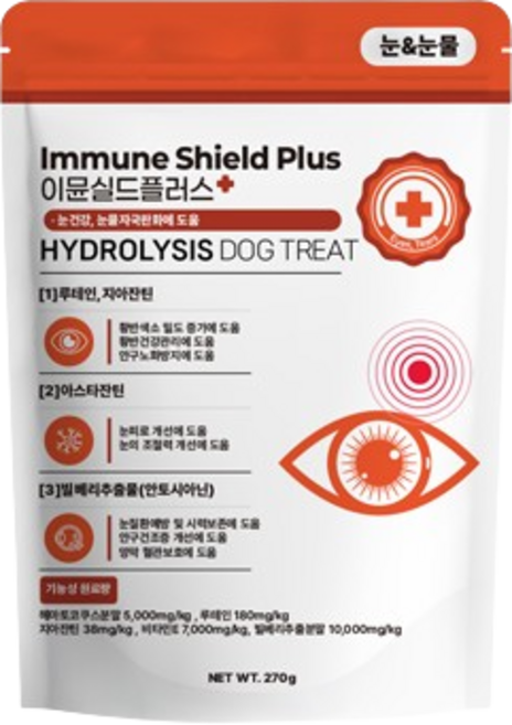 이뮨실드플러스 눈&눈물 강아지영양제 강아지기능성트릿, 2개, 270g, 오리생육
