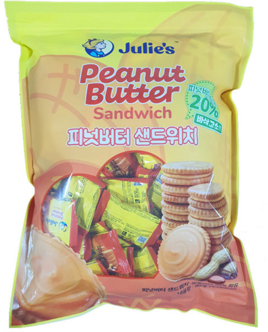 줄리스 피넛버터 샌드위치 802g 대용량 수입 과자 크래커, 802g × 3개, 3개