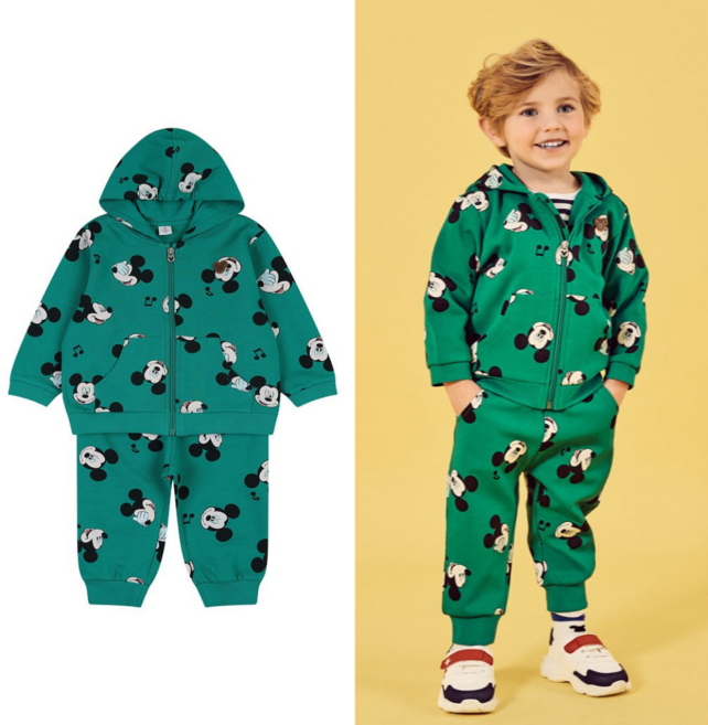 아가방 디즈니베이비 봄 이월 아기 유아 미키페이스후드집업상하복 79S123005