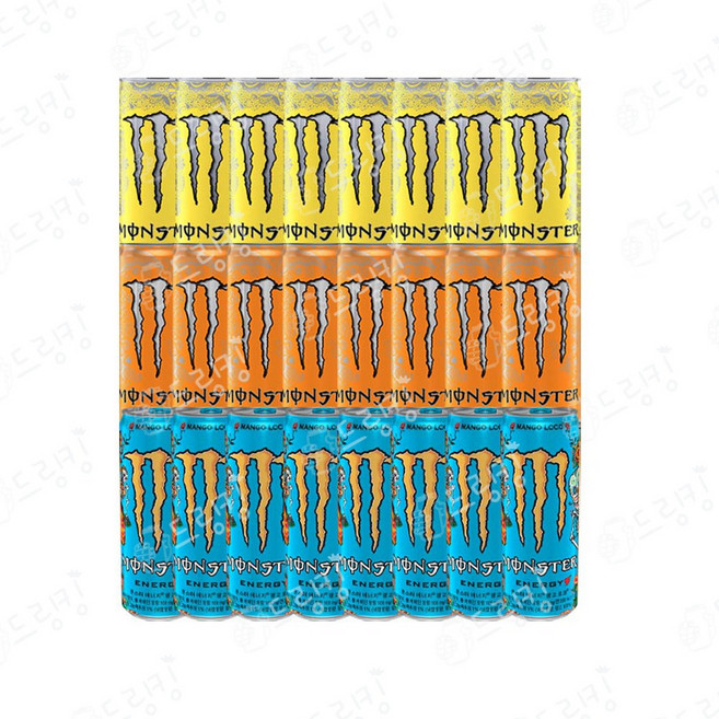 몬스터 355ml (시트라+선라이즈+망고로코+제로슈거) 10캔씩, 8캔씩 총 24캔