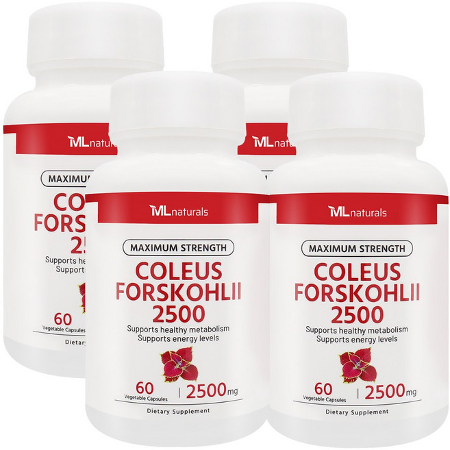 [미국빠른직구] 신제품 마이라이프 내추럴스 콜레우스 포스콜린 2500mg, 4개, 60정