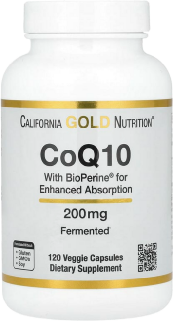 캘리포니아 골드 뉴트리션 CGN 코큐텐 CoQ10 200mg with BioPerine 120캡슐, 120정, 1개