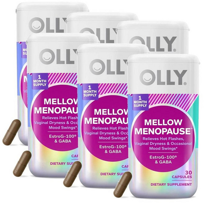 올리 멜로우 메노포즈 서플리먼트 포 우먼 캡슐 OLLY Mellow Menopause, 6개, 30정