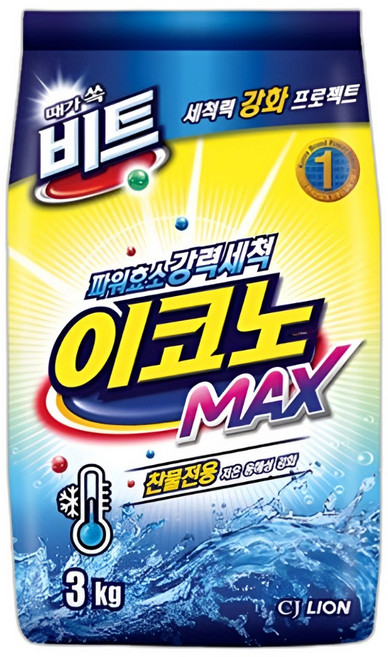 비트 이코노 맥스 분말세제, 3kg, 3개