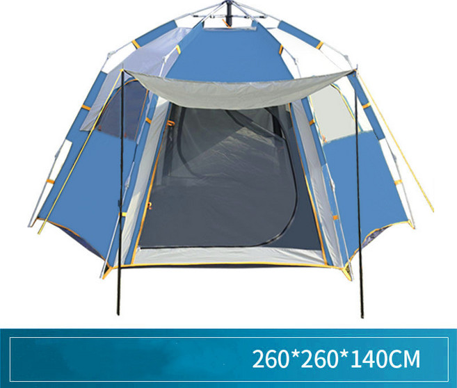 원터치자동텐트 오토6 육각텐트 240*240*135CM/260*260*140CM, 260CM, 블루