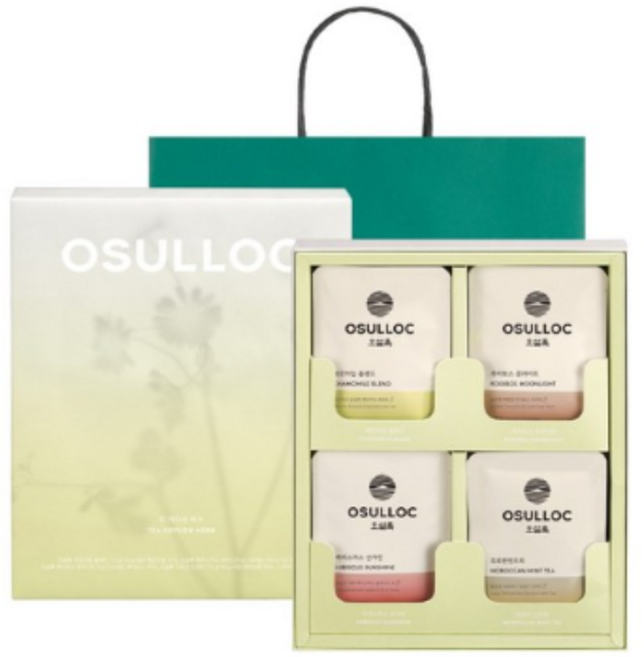 오설록 티 에디션 허브 피라미드 티백 4종 X 4p 선물 세트, 캐모마일 블렌드 + 루이보스 문라이트 + 히비스커스 선샤인 + 모로칸 민트티, 20세트