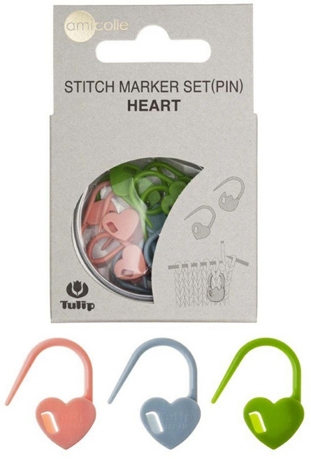 튤립 아미꼬레 단수링 핀 세트 뜨개질용품, 핑크 + 하늘 + 그린, 1세트