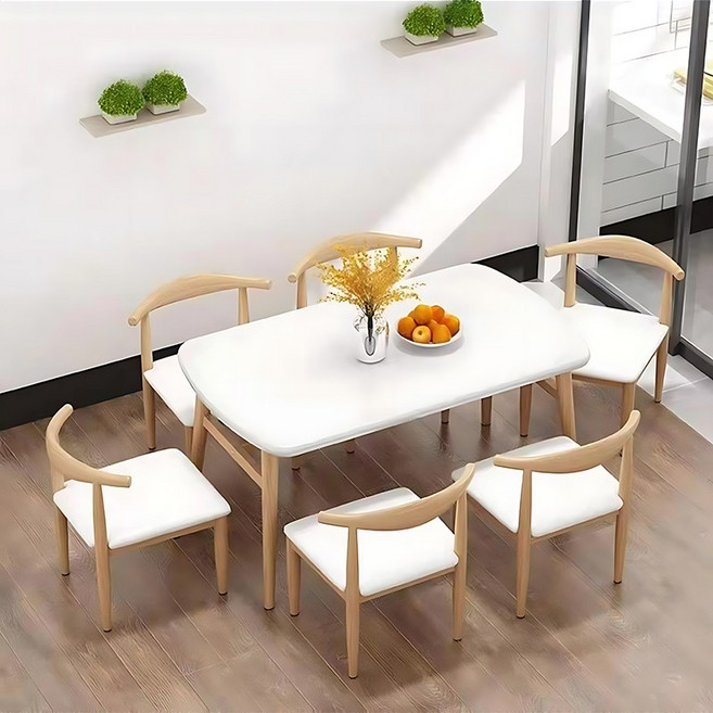 4인 식탁 패밀리 테이블 120CM 심플하고 예쁜 거실 테이블 140CM, 4인용, A01-흰색(의자가 없어요)