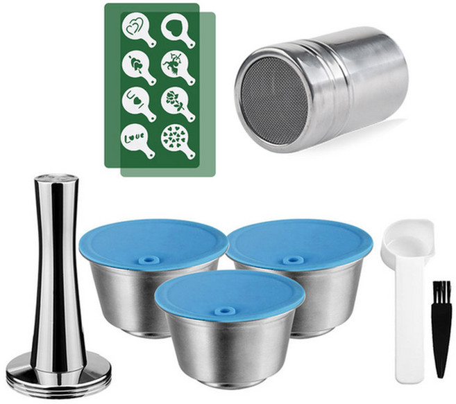 돌체 구스토 캡슐 실리콘 슬리브 용 리필 가능 스테인레스 스틸 메탈 돌치 커피 메이커 스쿱 탬퍼 i, As Shown 2, 1개