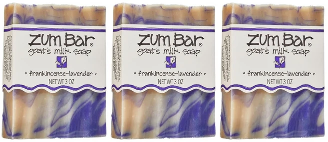 Zum Bar 프랑킨센스 라벤더 산양유 고트밀크 손 바디 비누 85g x3 - 쿠팡