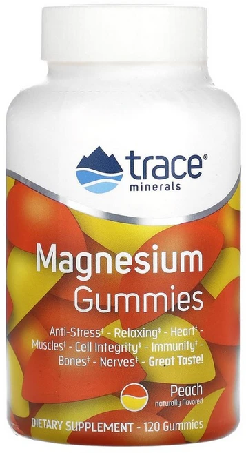 Trace Minerals 마그네슘 구미 복숭아 120개, 120정, 1개 - 쿠팡