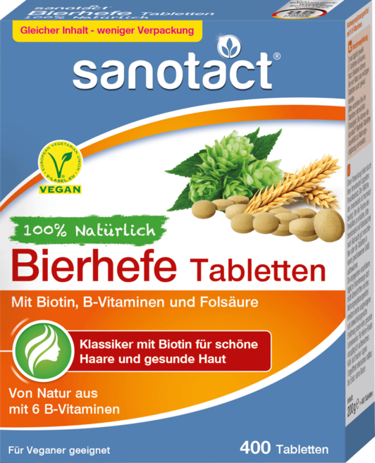 독일 sanotact 비어헤페 맥주효모 Bierhefe Tabletten 400정, 1개