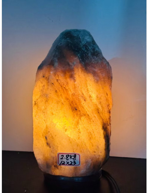 藍鹽燈 2.8kg 深藍夾晶化 意境美 命理界招財黃光