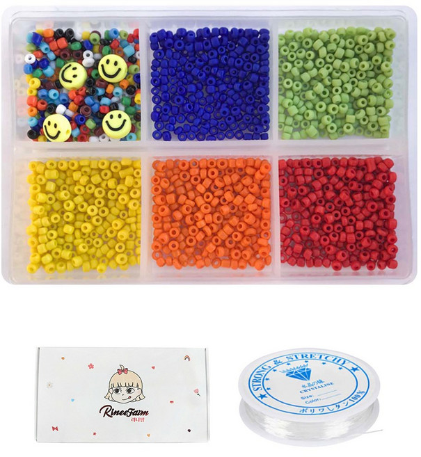 리니팜 비즈 팔찌 만들기 세트, 1개, 레인보우