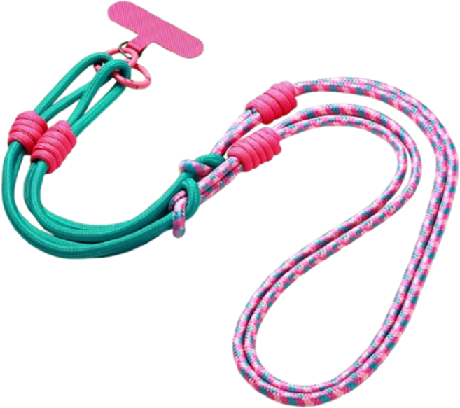 데일리 핸드폰 목줄 목걸이 스트랩 손이 편해지는 휴대폰 걸이, 그린핑크, 1개