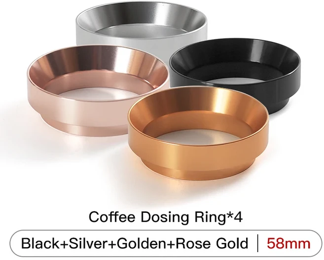 커피 도징 링 에스프레소 깔때기 51mm 53mm 58mm Delonghi Breville E61 Portafilter Barista Tool Accessorie 용 마그네틱, 21)58MM Set Of 4Pcs