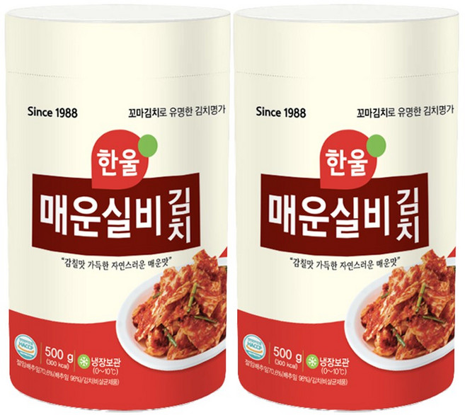 한울 매운실비김치500g*2, 2개, 500g