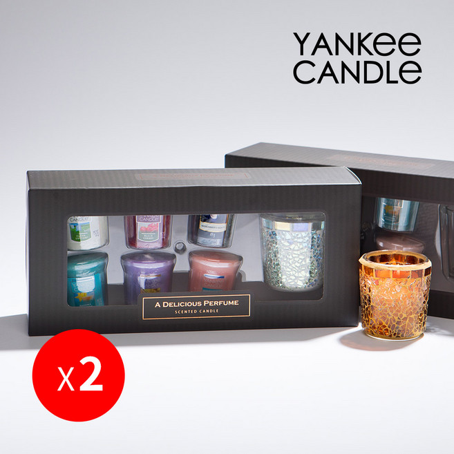 양키캔들 보티브 6종 모자이크 홀더 선물세트 2개, 03 펄