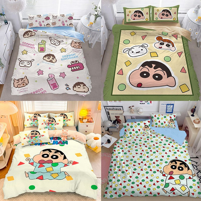 침구 매트 짱구이불 싱글/슈퍼싱글/더블/퀸/킹 매트리스커버세트 사계절이불 베개, 그림10