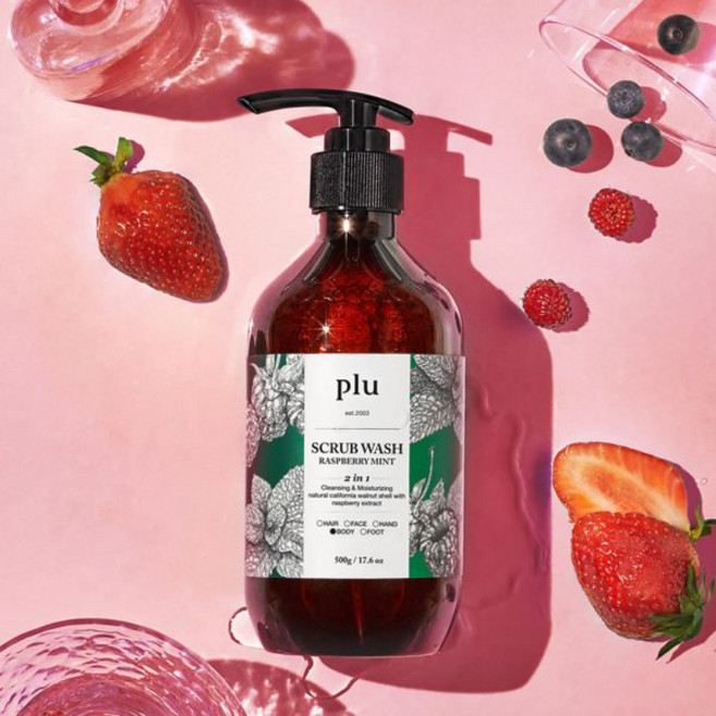 플루 데일리 스크럽 바디워시 라즈베리민트 500g, 1