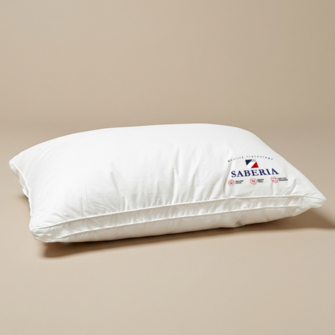사베리아 호텔 60수 순면 높은 베개 마이크로 화이바 솜 빵빵 870g 힐튼 베개, 화이트, 1개