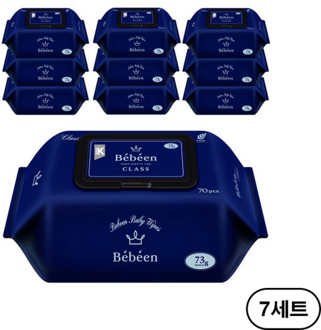 베베앙 클래스 프리미엄 엠보싱 저자극 아기 물티슈 캡형 73평량, 73g, 70매, 70개