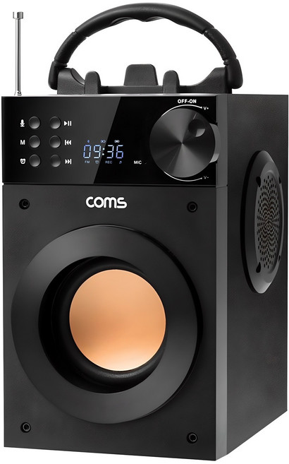 컴스 포터블 블루투스 스피커 HT224, BLACK