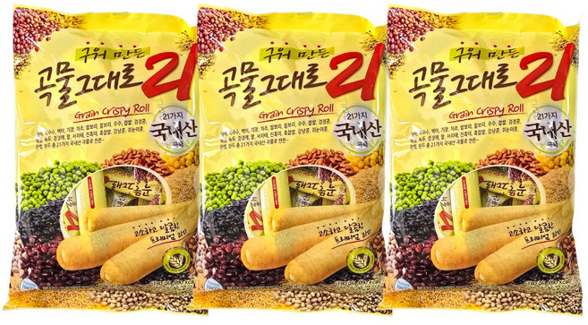 곡물그대로21 크리스피롤, 180g, 3개