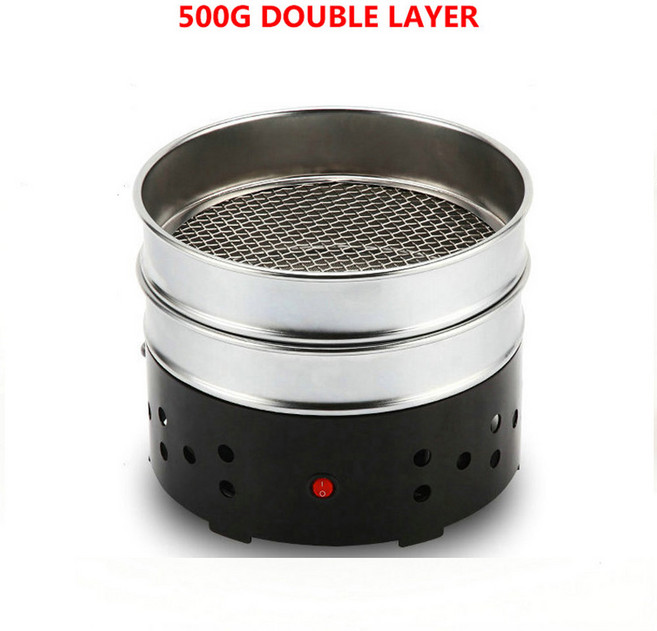 가정용 소형 커피 로스터 높은 흡입 스테인레스 스틸 쿨러 냉각 플레이트 필터 라디에이터 포함 110V 220V, 영국, 500g 220v, 1개