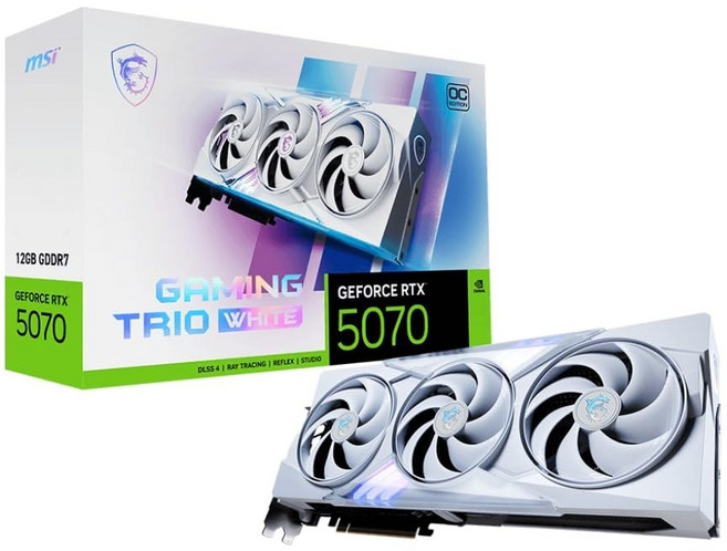 MSI GeForce RTX 5070 12G 게이밍 트리오 OC 화이트 그래픽 보드 VD9067, RTX 5070 12G GAMING TRIO OC WH